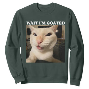 Funny Cat Meme Lover Sweatshirt TS12 Dark Forest Green Print Your Wear