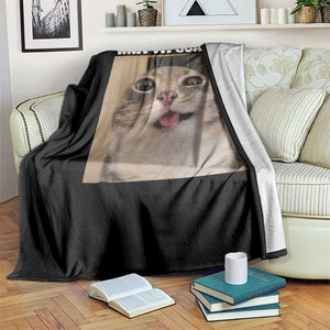 Funny Silly Cat Meme Throw Blanket Wait Im Goated TS12 Print Your Wear