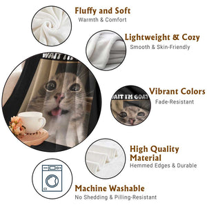 Funny Silly Cat Meme Throw Blanket Wait Im Goated TS12 Print Your Wear