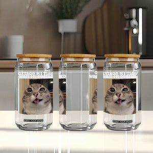 Funny Silly Cat Meme Glass Can Wait Im Goated TS12 Print Your Wear