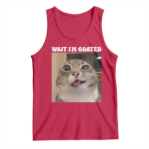 Funny Silly Cat Meme Tank Top Wait Im Goated TS12 Red Print Your Wear