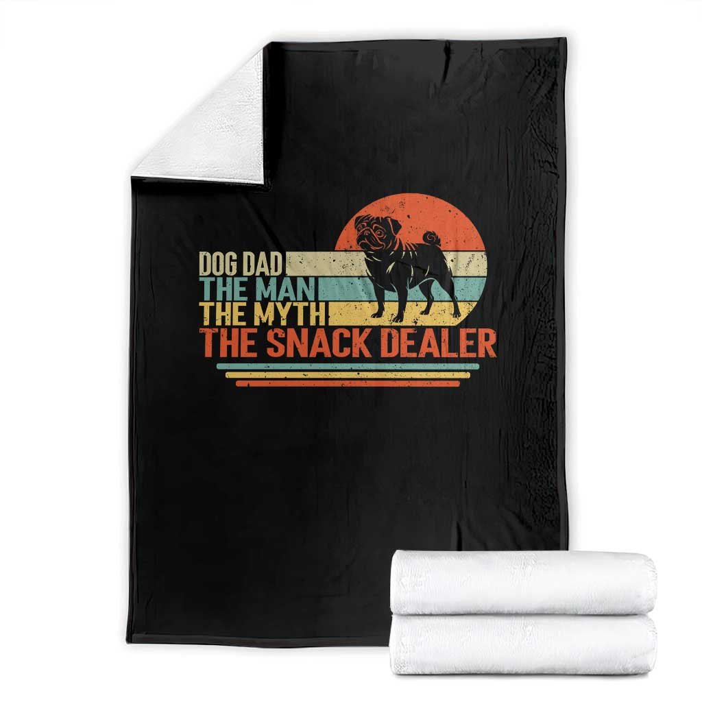 Vintage Dog Dad Throw Blanket The Man The Myth The Snack Dealer TS12 Black Print Your Wear