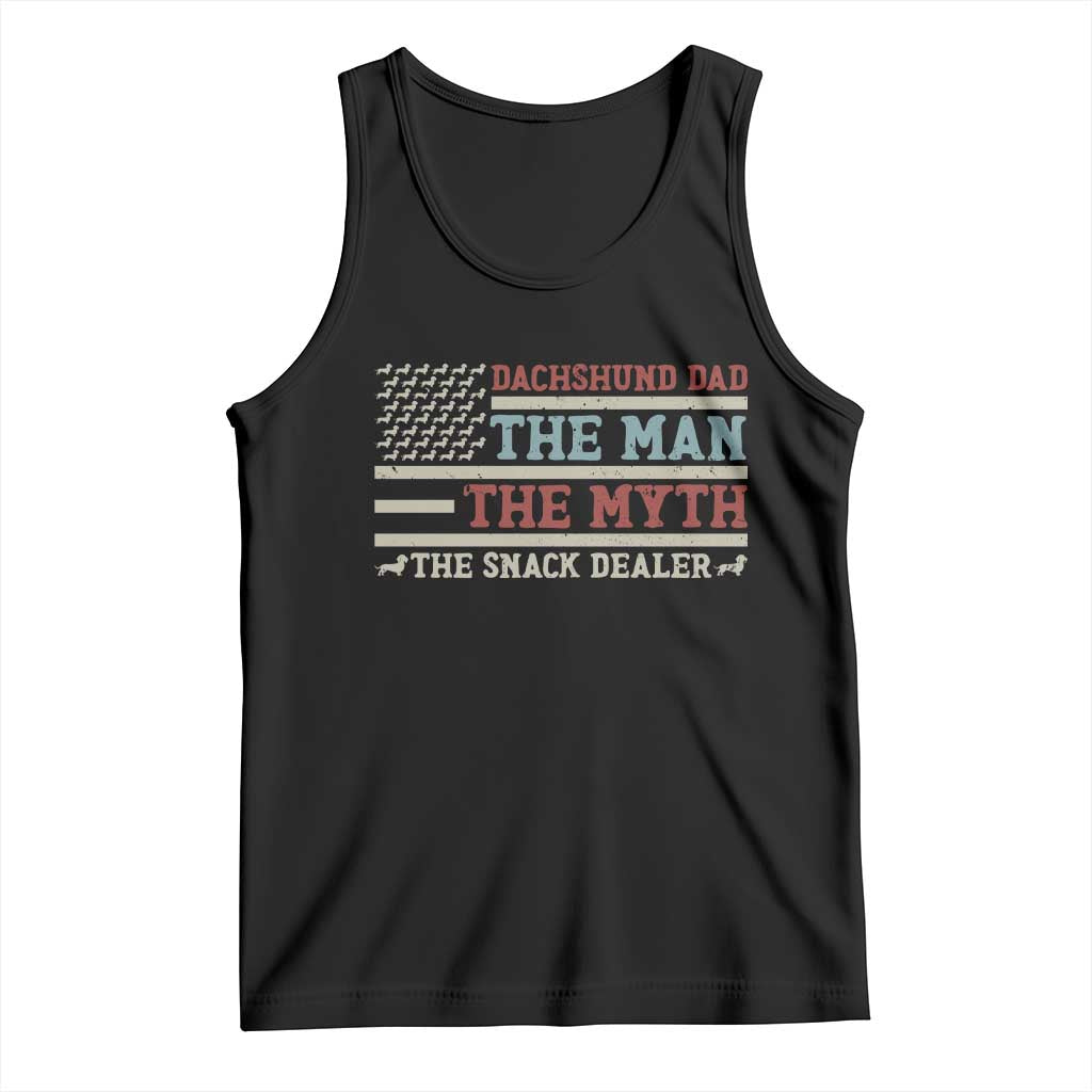 American Flag Dachshund Dad Tank Top The Man The Myth The Snack Dealer TS12 Black Print Your Wear