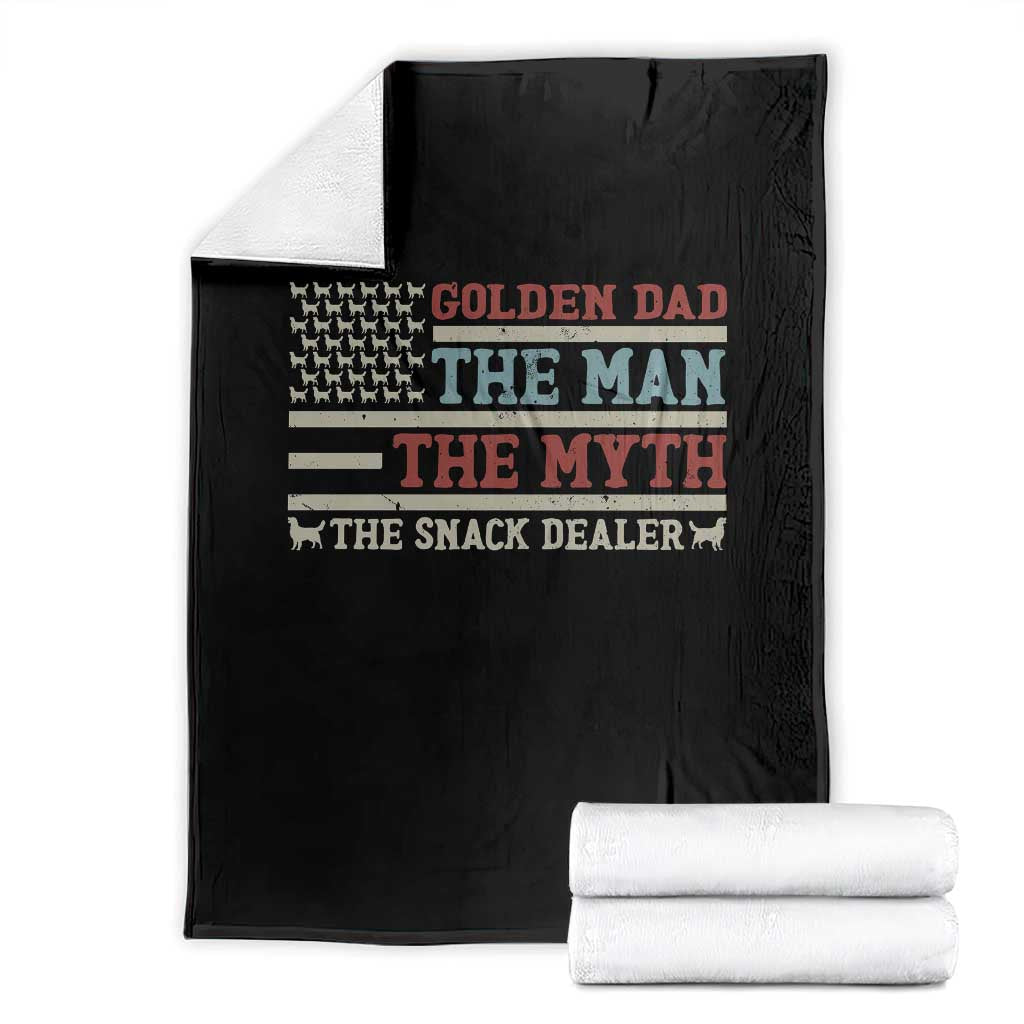 Vintage Golden Retriever Dad Throw Blanket The Man The Myth The Snack Dealer TS12 Black Print Your Wear