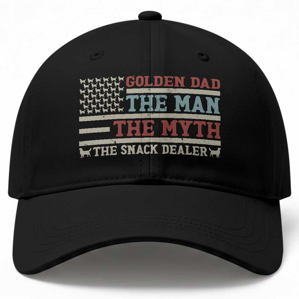 Vintage Golden Retriever Dad Baseball Cap The Man The Myth The Snack Dealer TS12 Print Your Wear