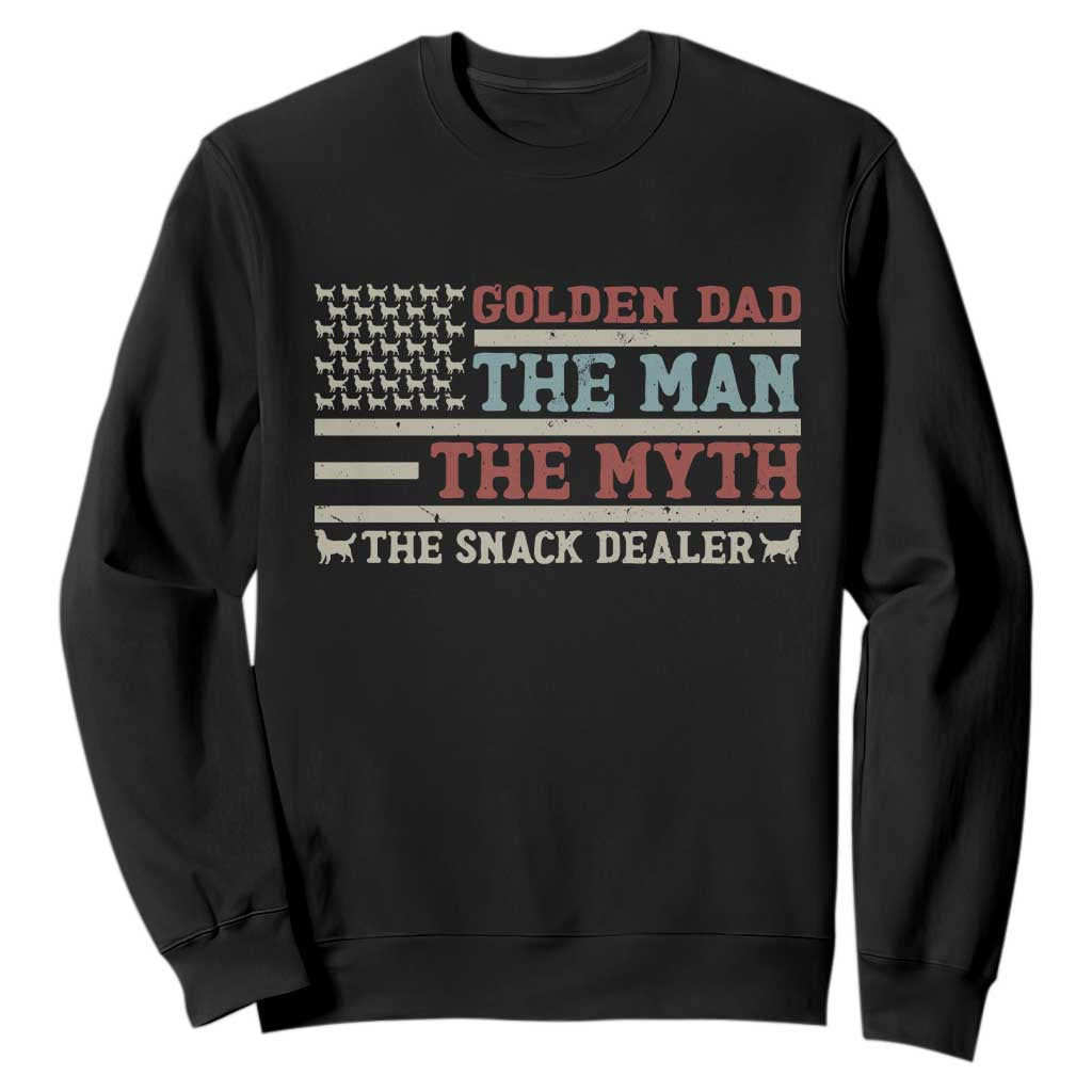 Vintage Golden Retriever Dad Sweatshirt The Man The Myth The Snack Dealer TS12 Black Print Your Wear