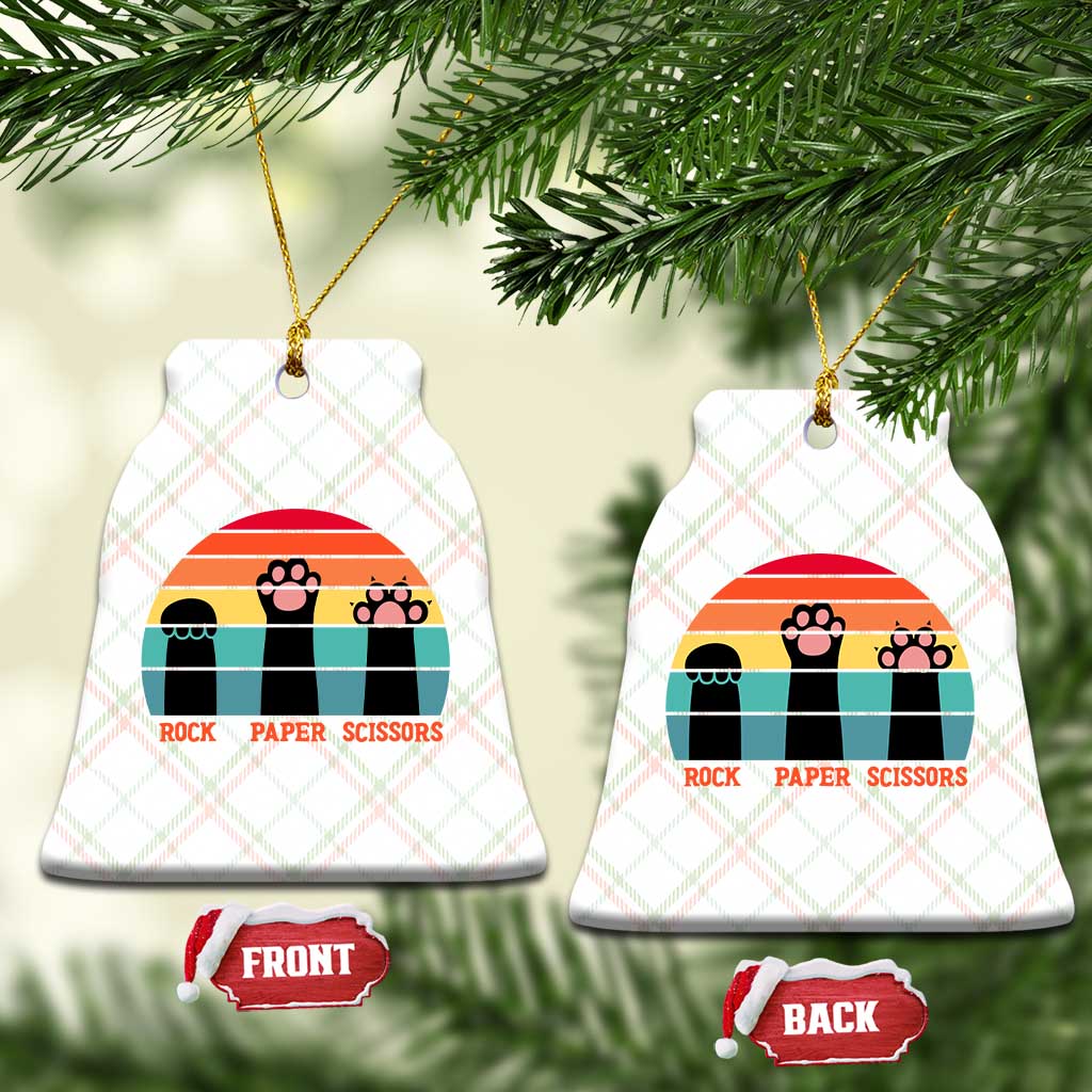 Funny Vintage Black Cat Introvert Ceramic Ornament Rock Paper Scissors Paw TS12 Print Your Wear