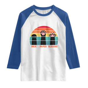 Funny Vintage Black Cat Introvert Raglan Shirt Rock Paper Scissors Paw TS12 White Royal Print Your Wear
