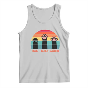 Funny Vintage Black Cat Introvert Tank Top Rock Paper Scissors Paw TS12 Ash Print Your Wear
