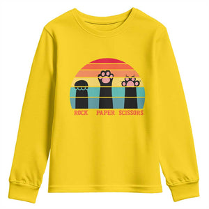 Funny Vintage Black Cat Introvert Youth Sweatshirt Rock Paper Scissors Paw TS12 Daisy Print Your Wear
