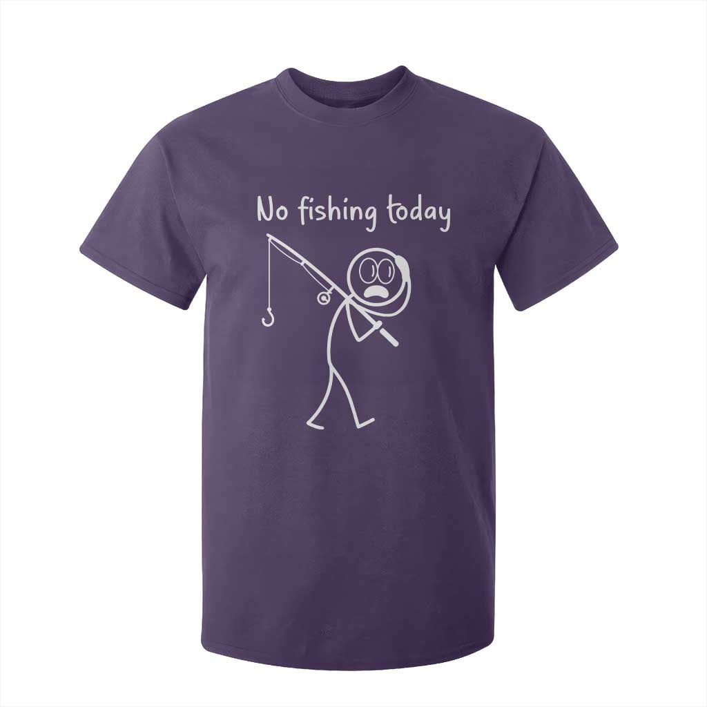 Funny Angler Gift T Shirt For Kid No Fishing Today TS12 Purple Print Your Wear