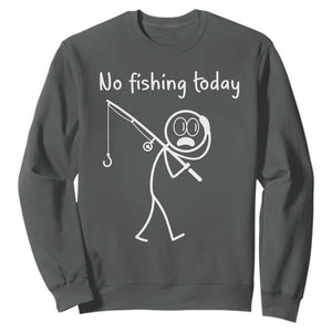 Funny Angler Gift Sweatshirt No Fishing Today TS12 Dark Heather Print Your Wear