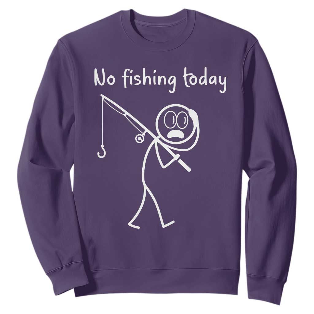 Funny Angler Gift Sweatshirt No Fishing Today TS12 Purple Print Your Wear