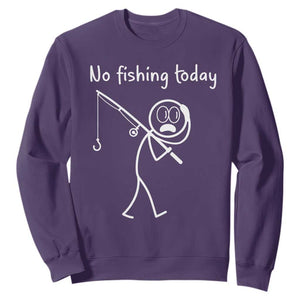 Funny Angler Gift Sweatshirt No Fishing Today TS12 Purple Print Your Wear
