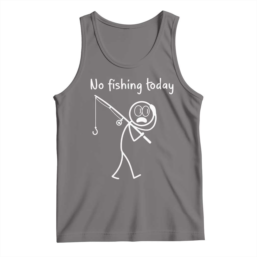 Funny Angler Gift Tank Top No Fishing Today TS12 Deep Heather Print Your Wear