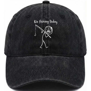 Funny Angler Gift Washed Cotton Baseball Cap No Fishing Today TS12 Print Your Wear