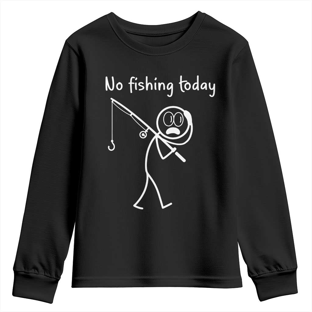 Funny Angler Gift Youth Sweatshirt No Fishing Today TS12 Black Print Your Wear