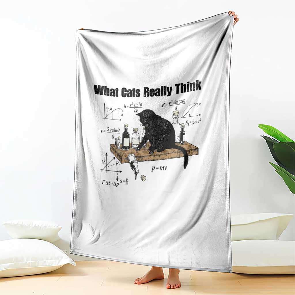 Funny Physics Cat Meme Throw Blanket What Cats Really Think TS12 Print Your Wear