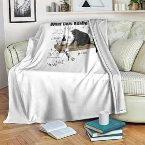 Funny Physics Cat Meme Throw Blanket What Cats Really Think TS12 Print Your Wear