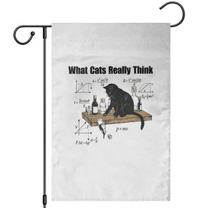 Funny Physics Cat Meme Garden Flag What Cats Really Think TS12 White Print Your Wear