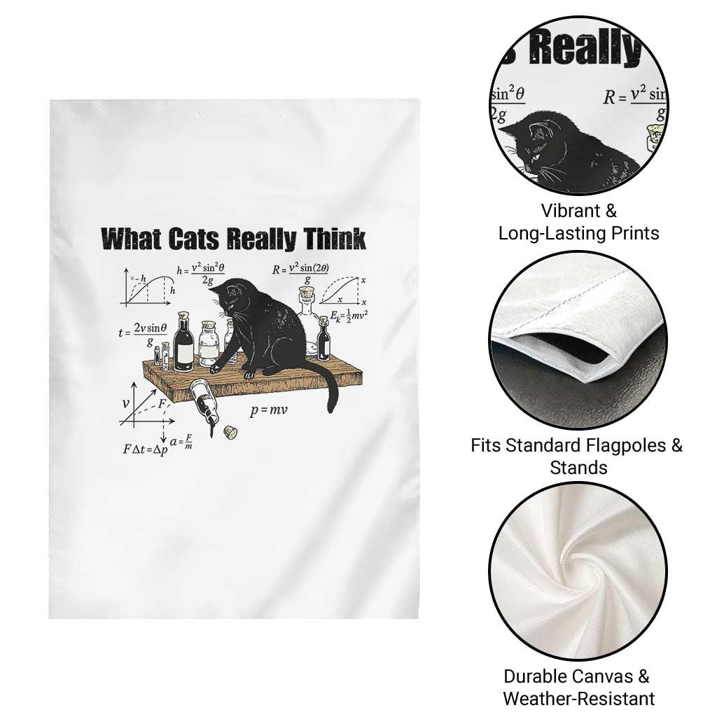 Funny Physics Cat Meme Garden Flag What Cats Really Think TS12 Print Your Wear