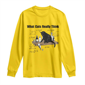 Funny Physics Cat Meme Long Sleeve Shirt What Cats Really Think TS12 Daisy Print Your Wear