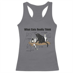 Funny Physics Cat Meme Racerback Tank Top What Cats Really Think TS12 Charcoal Print Your Wear