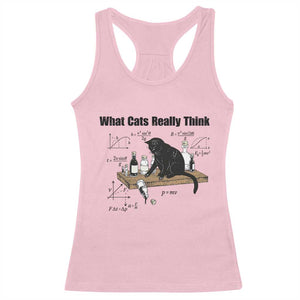 Funny Physics Cat Meme Racerback Tank Top What Cats Really Think TS12 Light Pink Print Your Wear