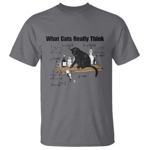 Funny Physics Cat Meme T Shirt What Cats Really Think TS12 Charcoal Print Your Wear