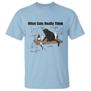 Funny Physics Cat Meme T Shirt What Cats Really Think TS12 Light Blue Print Your Wear