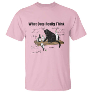 Funny Physics Cat Meme T Shirt What Cats Really Think TS12 Light Pink Print Your Wear