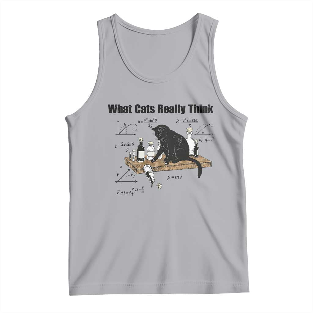 Funny Physics Cat Meme Tank Top What Cats Really Think TS12 Athletic Heather Print Your Wear
