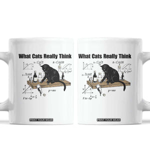 Funny Physics Cat Meme Coffee Mug What Cats Really Think TS12 White Print Your Wear