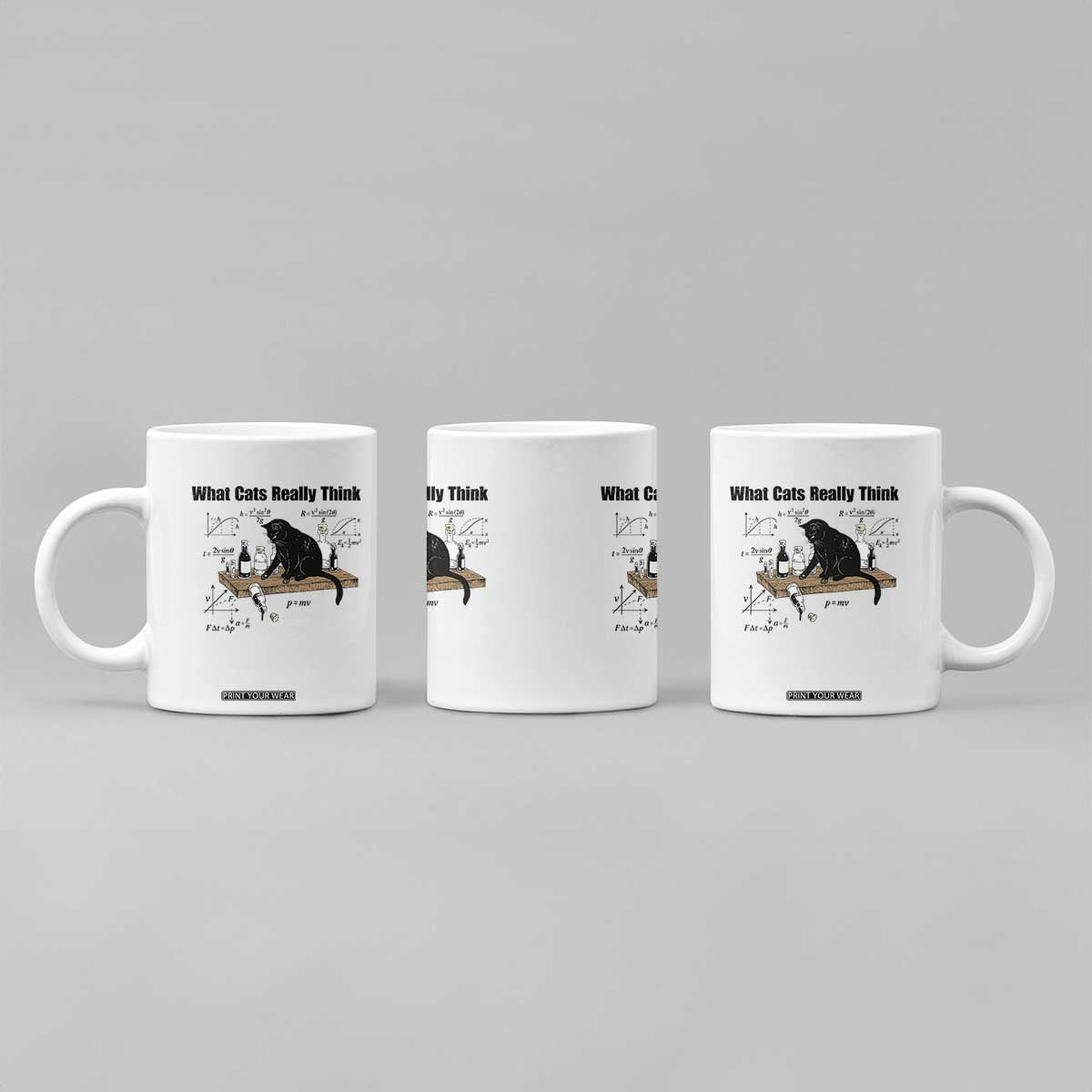 Funny Physics Cat Meme Coffee Mug What Cats Really Think TS12 Print Your Wear