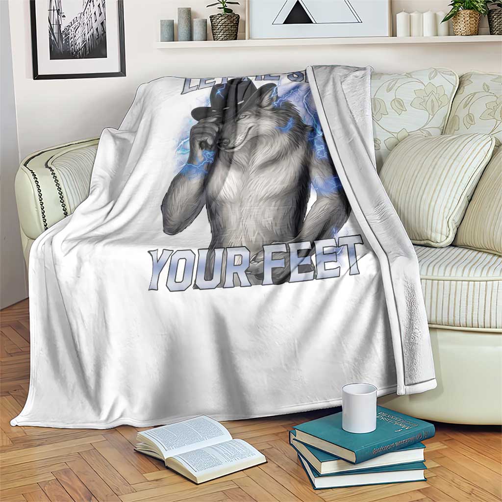 Funny Alpha Wolf Ironic Meme Throw Blanket Let Me See Your Feet TS12 Print Your Wear