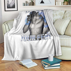 Funny Alpha Wolf Ironic Meme Throw Blanket Let Me See Your Feet TS12 Print Your Wear