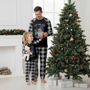 Funny Alpha Wolf Ironic Meme Plaid Pajama Set Let Me See Your Feet TS12 White Plaid Print Your Wear
