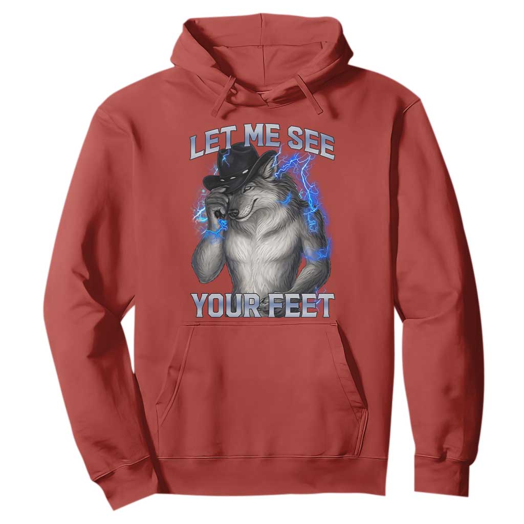 Funny Alpha Wolf Ironic Meme Hoodie Let Me See Your Feet TS12 Red Print Your Wear