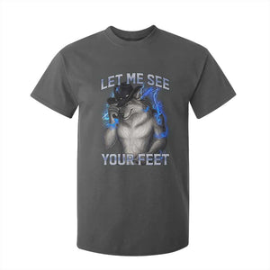 Funny Alpha Wolf Ironic Meme T Shirt For Kid Let Me See Your Feet TS12 Dark Heather Print Your Wear