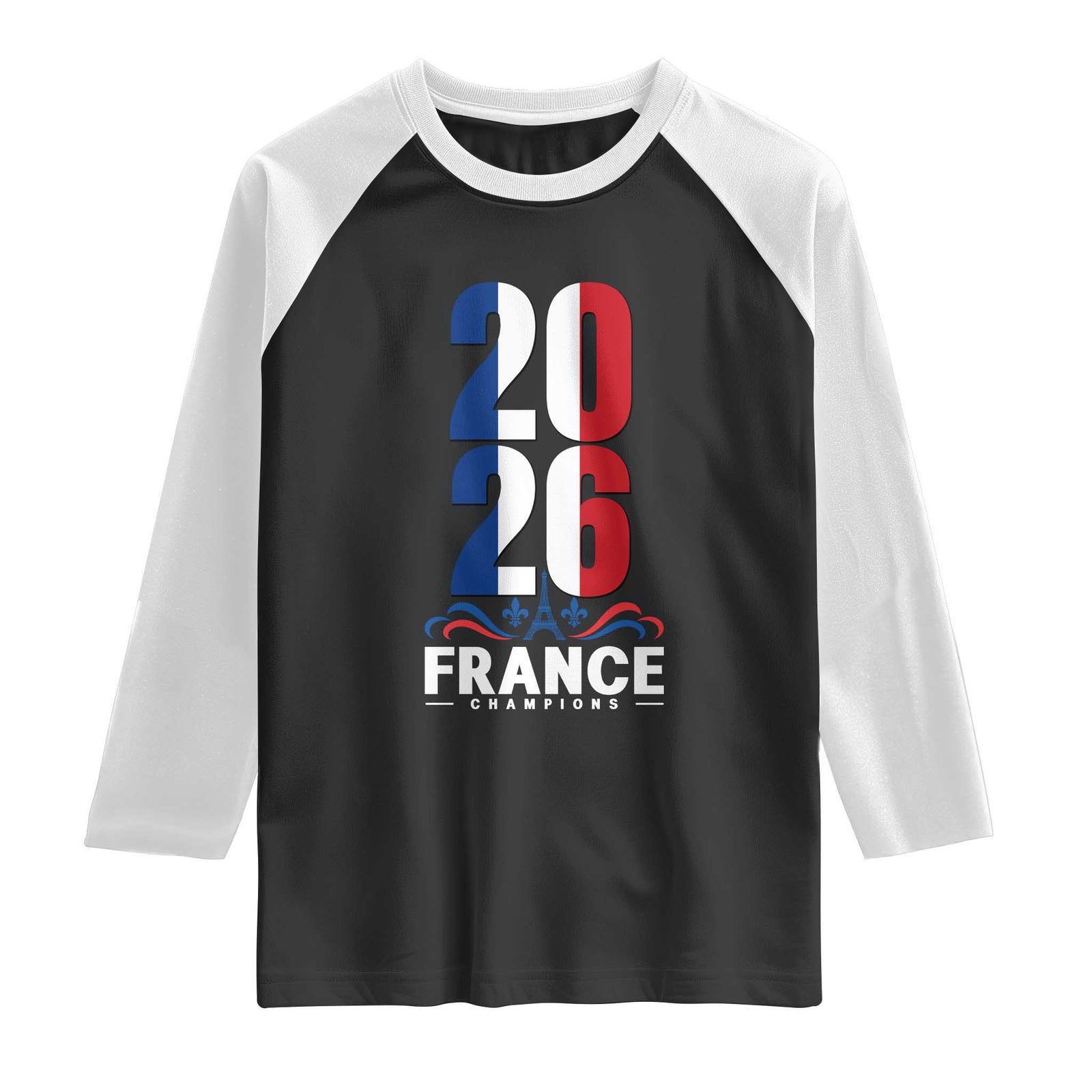 Vintage France Soccer Fan Raglan Shirt French Football Pride 2026 TS12 Black White Print Your Wear