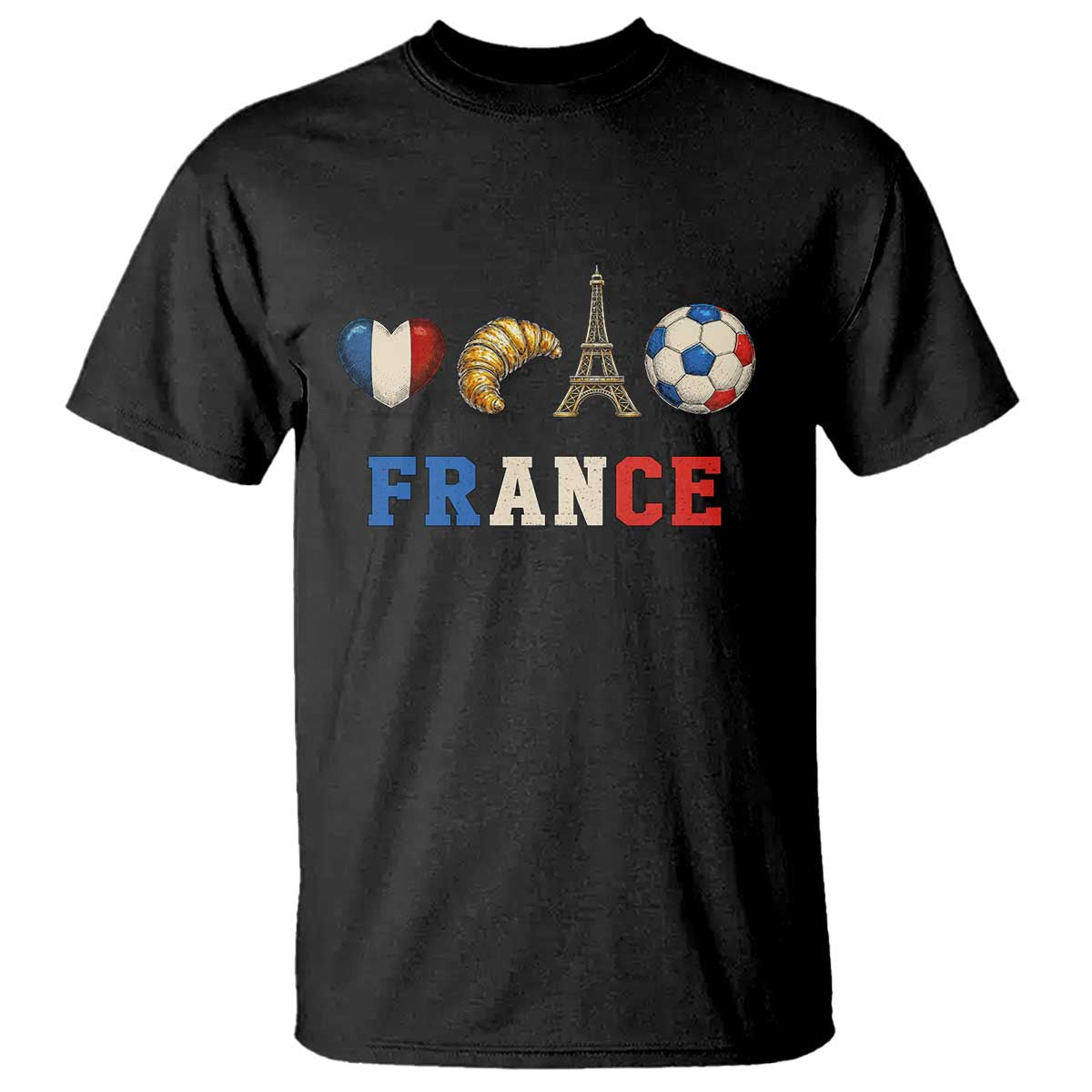 French Football Fan T Shirt France Soccer Game Day Gift TS12 Black Print Your Wear