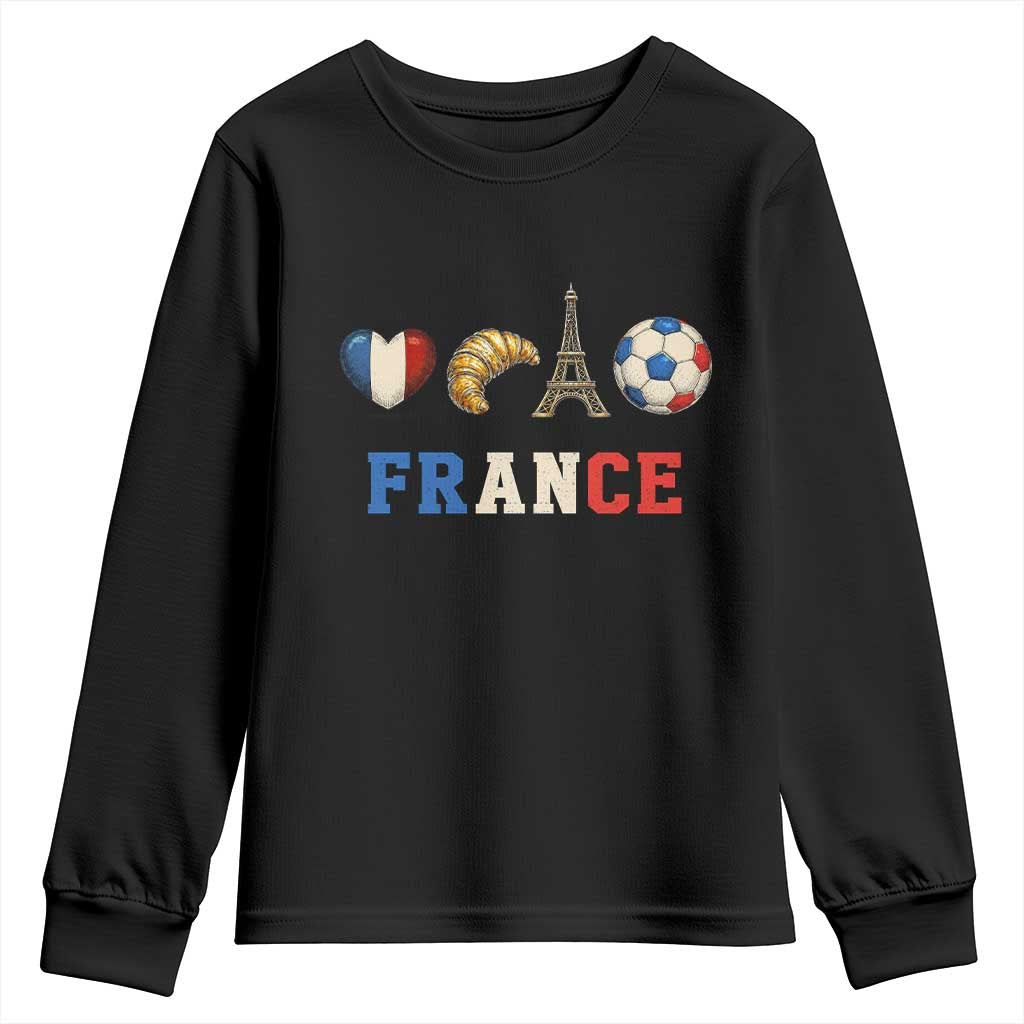 French Football Fan Youth Sweatshirt France Soccer Game Day Gift TS12 Black Print Your Wear
