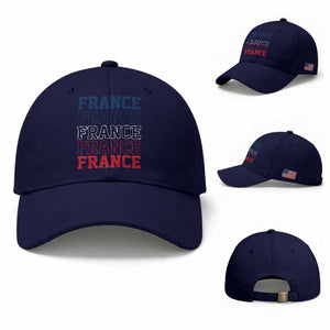 France Pride French Flag Patriotic Supporter Baseball Cap TS12 Baseball Cap Universal Fit Dark Blue Print Your Wear
