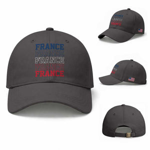 France Pride French Flag Patriotic Supporter Baseball Cap TS12 Baseball Cap Universal Fit Dark Gray Print Your Wear