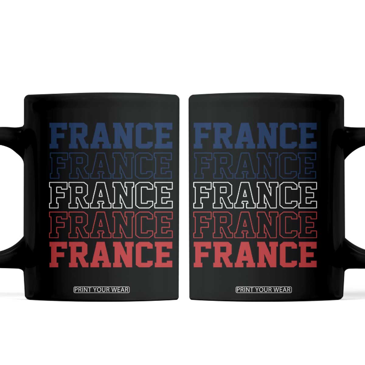 France Pride French Flag Patriotic Supporter Coffee Mug TS12 Black Print Your Wear