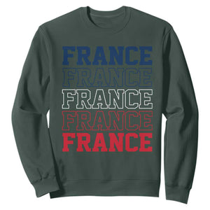 France Pride French Flag Patriotic Supporter Sweatshirt TS12 Dark Forest Green Print Your Wear