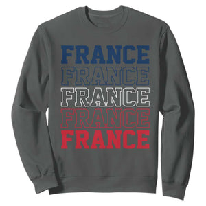 France Pride French Flag Patriotic Supporter Sweatshirt TS12 Dark Heather Print Your Wear