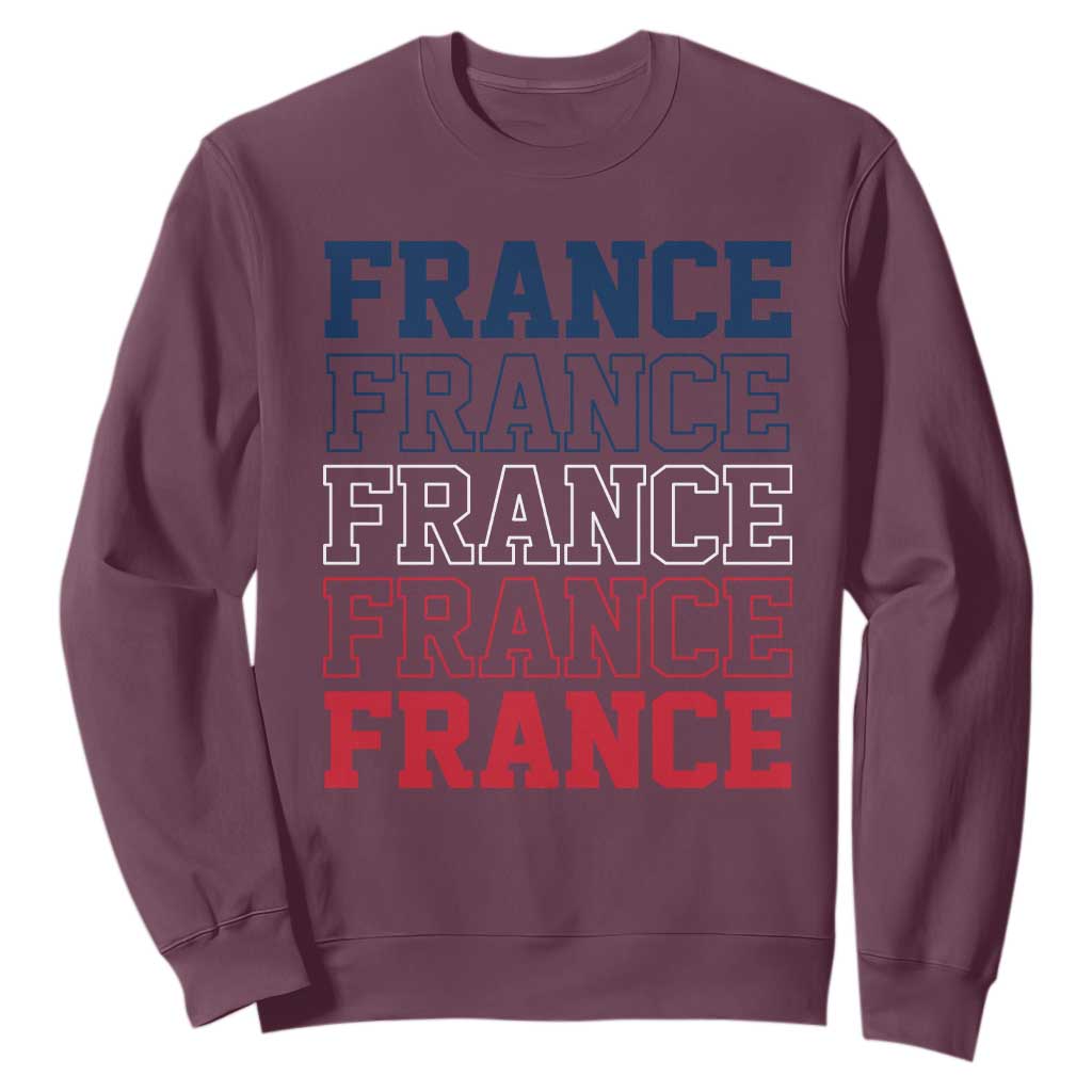 France Pride French Flag Patriotic Supporter Sweatshirt TS12 Maroon Print Your Wear