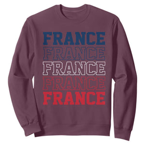 France Pride French Flag Patriotic Supporter Sweatshirt TS12 Maroon Print Your Wear