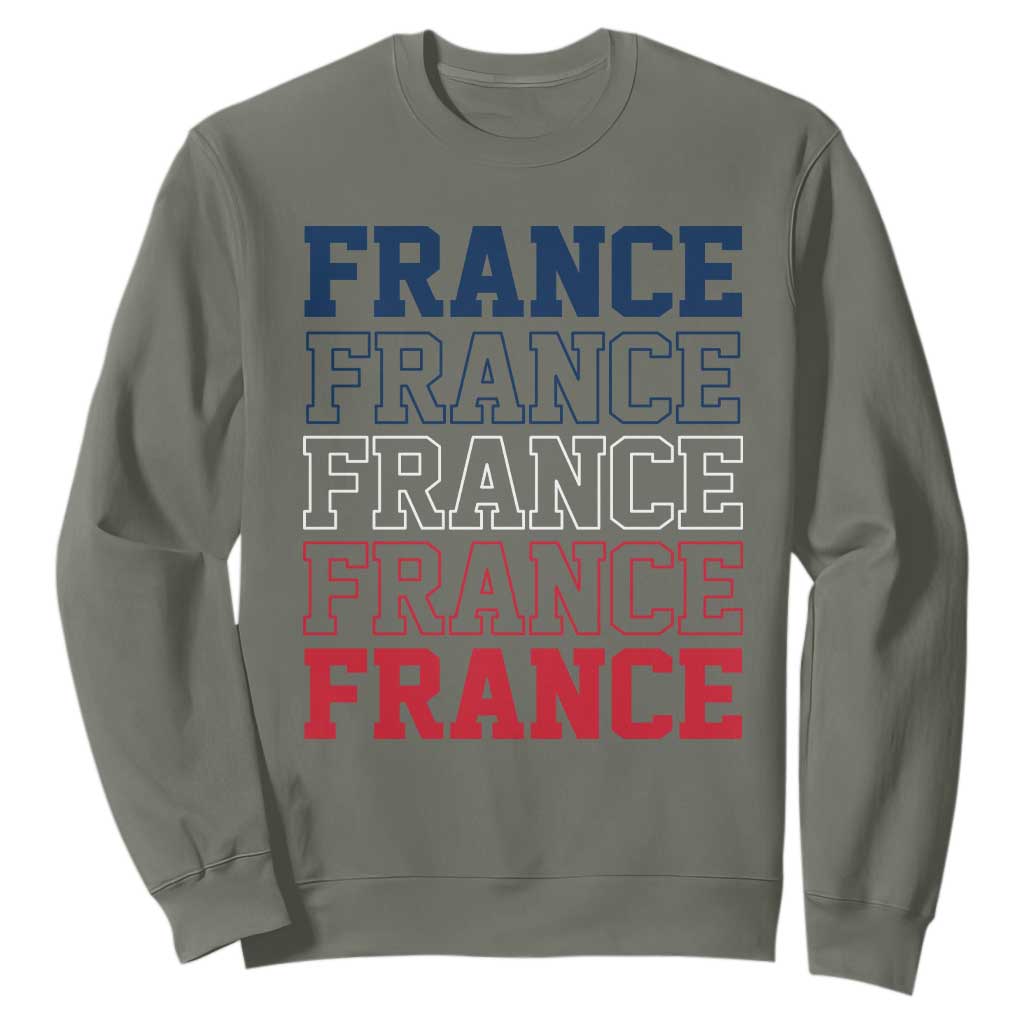 France Pride French Flag Patriotic Supporter Sweatshirt TS12 Military Green Print Your Wear